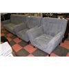 Image 1 : GREY FABRIC 82" SOFA WITH TWO 41" CHAIRS.