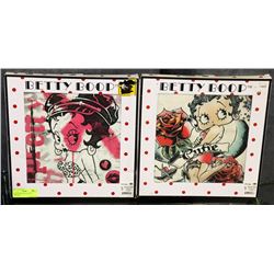 2 BETTY BOOP TIN ART WALL HANGINGS