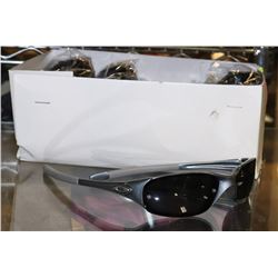 BOX OF GREY OAKLEY STYLED DESIGNER SUNGLASSES.