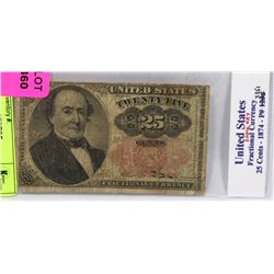 1874 USA 25 CENT NOTE