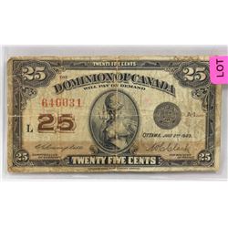 1923 CANADIAN SHINPLASTER