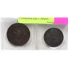 Image 1 : 1854 CANADIAN PENNY & 1837 CANADIAN HALF PENNY.