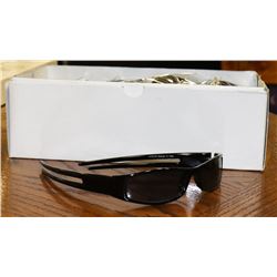 BOX OF BLACK DESIGNER SUNGLASSES.