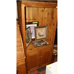 PINE TV ARMOIRE, 33"X19"X72"