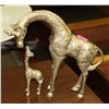 Image 1 : PAIR OF BRASS GIRAFFE ORNAMENTS.
