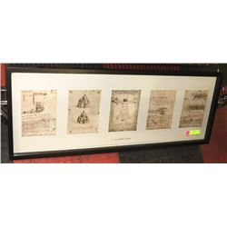 41"X16" LEONARDO DI VINCI FRAMED PICTURE.