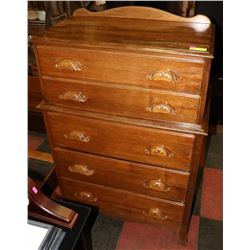 5 DRAWER VINTAGE DRESSER,  33 X 50 X 18