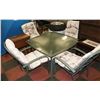 Image 1 : METAL AND GLASS PATIO TABLE WITH 4 CHAIRS