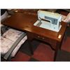 Image 1 : VINTAGE LIGHT BLUE SINGER SEWING MACHINE IN