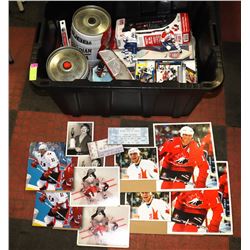 LOT OF MISC HOCKEY COLLECTIBLES INCL OLD OILERS