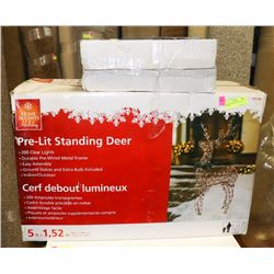 5' PRELIT STANDING DEER AND TWO 23 1/2" DEER