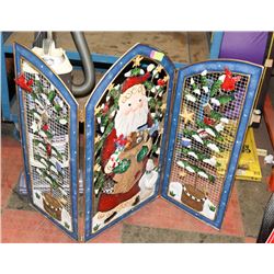 CHRISTMAS FIREPLACE SCREEN, 40"X30"
