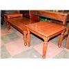 Image 1 : WOOD CARVED STYLE 3 PC COFFEE TABLE SET