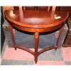 Image 1 : WOOD HALF MOON TABLE 30"X12"X29".