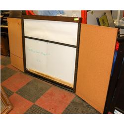 OFFICE WHITEBOARD AND PULL DOWN SCREEN 4' X 4'