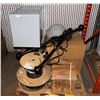 Image 1 : PALLET WITH WIRE, LIGHT FIXTURES AND FILING CABINT