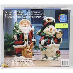 NEW SET OF 2 LED PORCELAIN FIGURINES -