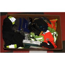 LARGE BOX FULL OF WINTER WORK GEAR INCL.