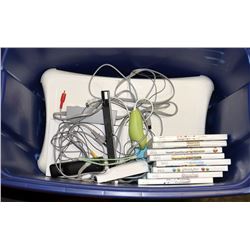 TOTE OF NINTENDO WII SYSTEM GAMES AND ACCESSORIES.