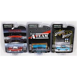 LOT OF 3 SEALED GREENLIGHT 1/24 SCALE DIECAST CARS