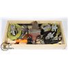 Image 1 : BOX OF ANVIL, VISE, SAW, ASSORTED STRAPS & ASST