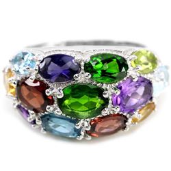 Natural Multi Gemstone Ring