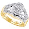 Image 1 : 10K Yellow-gold 0.40CTW DIAMOND MICRO PAVE BRIDAL RING