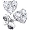 Image 1 : 10KT White Gold 0.52CTW-Diamond HEART EARRINGS