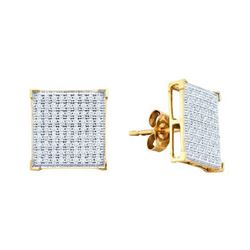 10KT Yellow Gold 0.50CTW DIAMOND MICRO PAVE EARRINGS