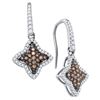 Image 1 : 10kt White Gold Womens Round Cognac-brown Colored Diamo