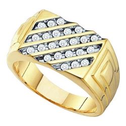 10K Yellow-gold 0.51CT DIAMOND FASHION MENS RING