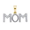 Image 1 : 925 Sterling Silver Yellow Two Tone 0.10CT DIAMOND MOM