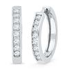 Image 1 : 10KT White Gold 0.50CTW DIAMOND HOOPS EARRING