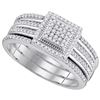 Image 1 : 10KT White Gold 0.35CTW DIAMOND MICRO-PAVE BRIDAL RING