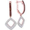 Image 1 : 10KT Rose Gold 0.40CTW RED DIAMOND FASHION EARRING