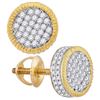 Image 1 : 10kt Yellow Gold Mens Round Diamond 3D Circle Cluster S