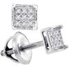 925 Sterling Silver White 0.05CTW DIAMOND MICRO PAVE EA