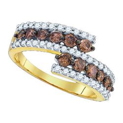 10KT Yellow Gold 1.0CTW COGNAC DIAMOND FASHION RING