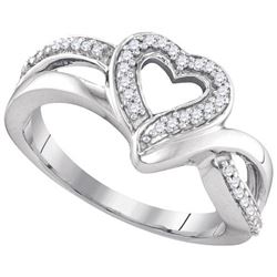 925 Sterling Silver White 0.13CTW DIAMOND FASHION RING