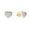 Image 1 : 925 Sterling Silver Yellow 0.05CTW DIAMOND HEART EARRIN