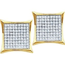 925 Sterling Silver Yellow 0.05CTW DIAMOND MICRO-PAVE E