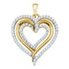 Image 1 : 10KT Yellow Gold 0.40CTW DIAMOND HEART PENDANT