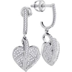 10KT White Gold 0.33CTW DIAMOND MICRO-PAVE EARRINGS