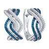 Image 1 : 10KT White Gold 0.61CTW BLUE DIAMOND FASHION HOOPS EARR