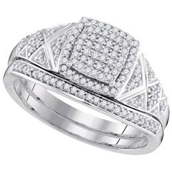 10KT White Gold 0.33CTW DIAMOND MICRO-PAVE BRIDAL SET