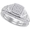Image 1 : 10KT White Gold 0.33CTW DIAMOND MICRO-PAVE BRIDAL SET