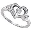 Image 1 : 925 Sterling Silver White 0.06CTW DIAMOND FASHION RING