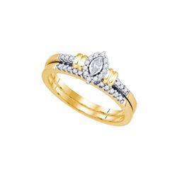 10k Yellow Gold Womens Natural Marquise Diamond Bridal
