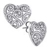 Image 1 : 10KT White Gold 0.54CTW DIAMOND HEART EARRINGS