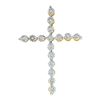 Image 1 : 925 Sterling Silver Yellow 0.12CTW DIAMOND CROSS PENDAN